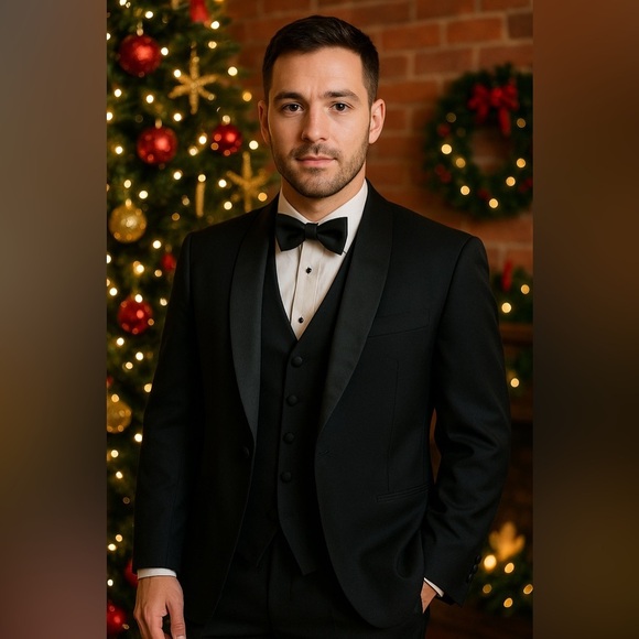 Other - NOIR Black Tuxedo Jacket & Vest Set – Formal Holiday, Gala, Wedding Ready Suit